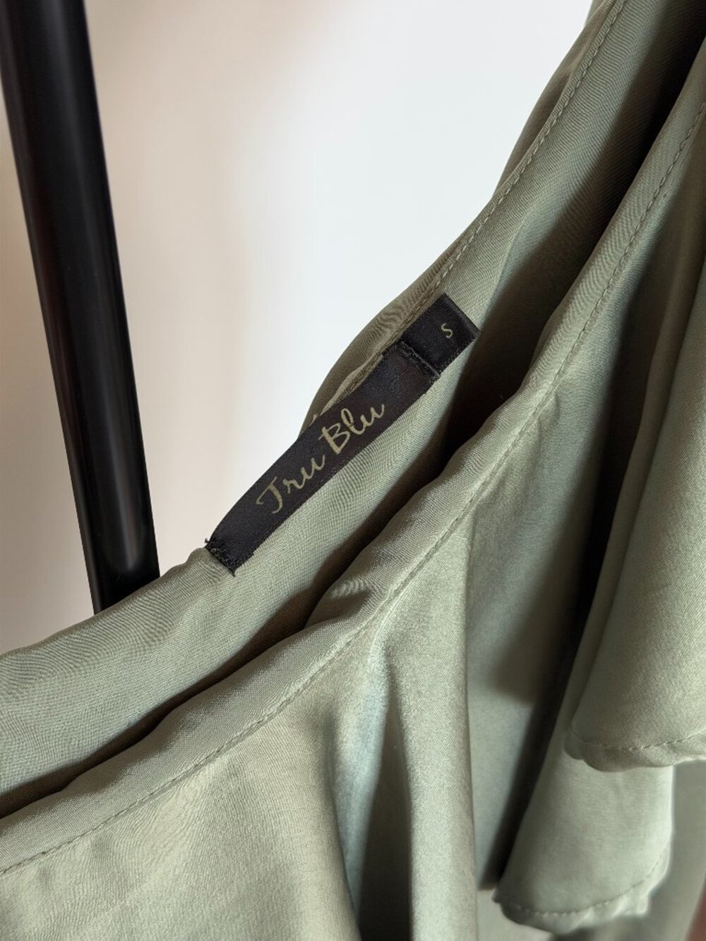 Olive Green Ruffle Romper - Picture 4 of 7
